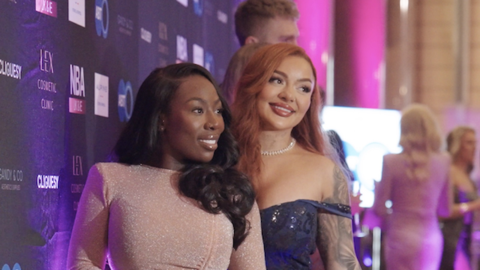 Two nominees on the red carpet at the National Beauty Awards